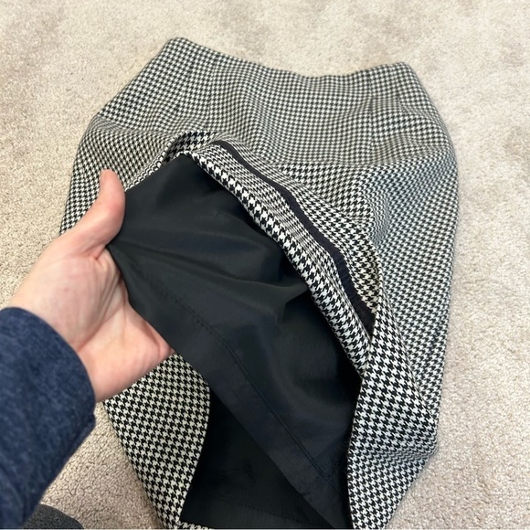 JONES New York black white houndstooth check wool pencil skirt Sz 10 - Picture 5 of 11